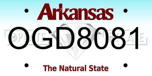OGD8081 Arkansas License Plate