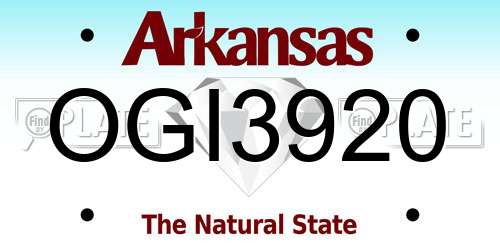 OGI3920 Arkansas License Plate