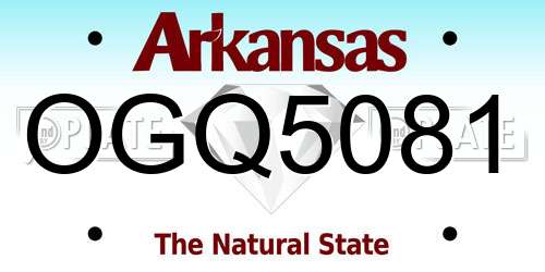 OGQ5081 Arkansas License Plate
