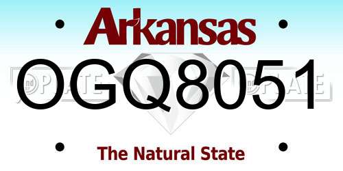 OGQ8051 Arkansas License Plate