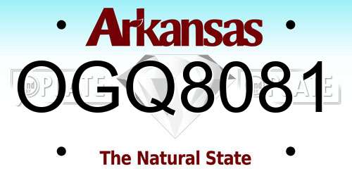 OGQ8081 Arkansas License Plate