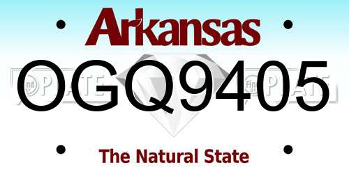 OGQ9405 Arkansas License Plate