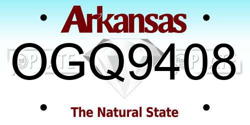 OGQ9408 Arkansas License Plate