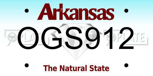 OGS912 Arkansas License Plate