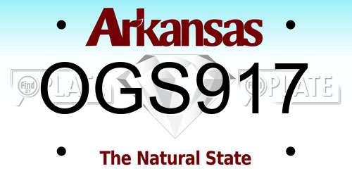 OGS917 Arkansas License Plate