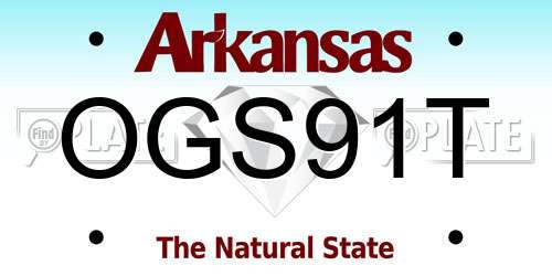 OGS91T Arkansas License Plate