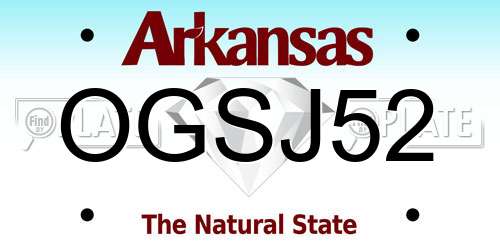 OGSJ52 Arkansas License Plate
