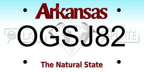 OGSJ82 Arkansas License Plate