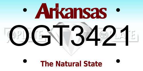 OGT3421 Arkansas License Plate