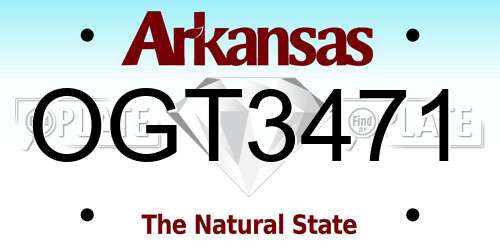 OGT3471 Arkansas License Plate