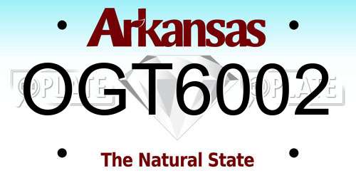 OGT6002 Arkansas License Plate