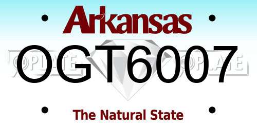 OGT6007 Arkansas License Plate