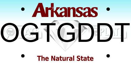 OGTGDDT Arkansas License Plate