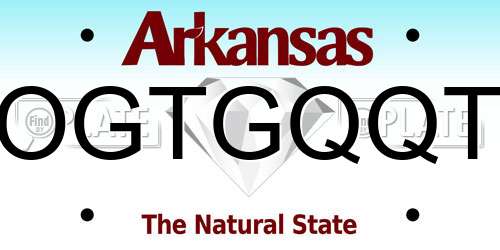 OGTGQQT Arkansas License Plate