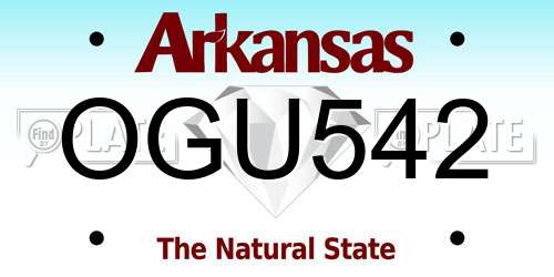 OGU542 Arkansas License Plate
