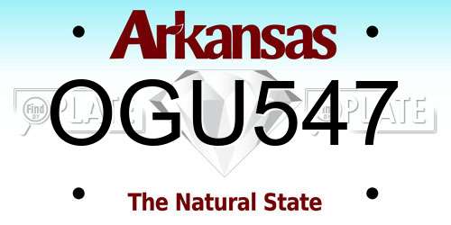 OGU547 Arkansas License Plate