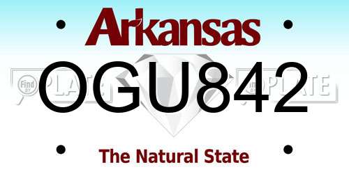 OGU842 Arkansas License Plate