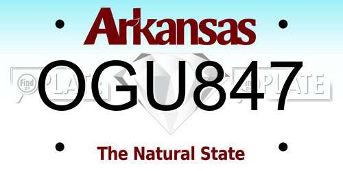 OGU847 Arkansas License Plate