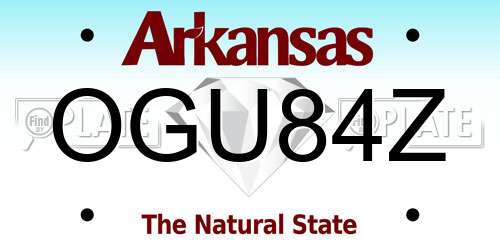 OGU84Z Arkansas License Plate