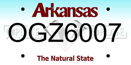 OGZ6007 Arkansas License Plate
