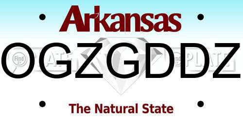 OGZGDDZ Arkansas License Plate