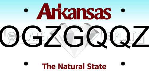OGZGQQZ Arkansas License Plate