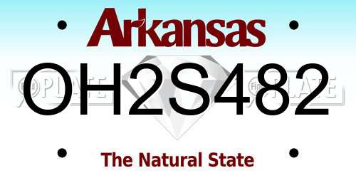 OH2S482 Arkansas License Plate