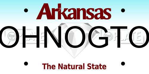 OHNOGTO Arkansas License Plate