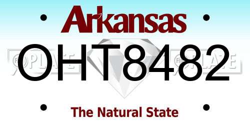OHT8482 Arkansas License Plate