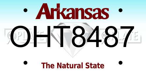 OHT8487 Arkansas License Plate