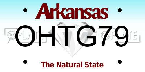OHTG79 Arkansas License Plate