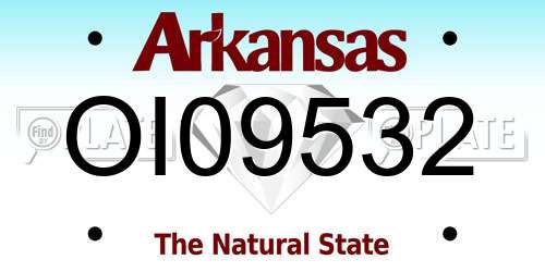 OI09532 Arkansas License Plate