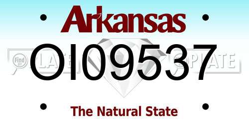 OI09537 Arkansas License Plate