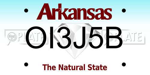 OI3J5B Arkansas License Plate