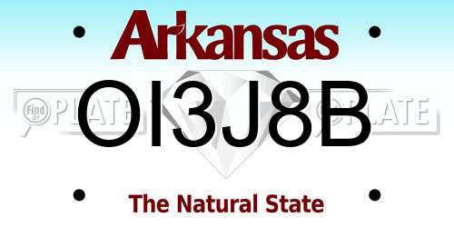 OI3J8B Arkansas License Plate