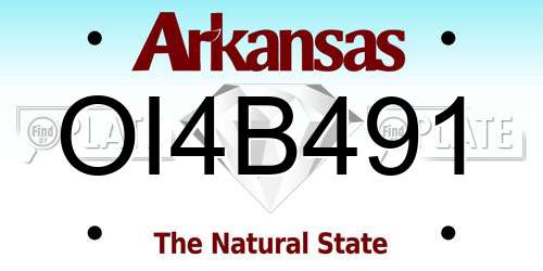 OI4B491 Arkansas License Plate