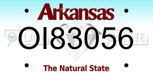 OI83056 Arkansas License Plate