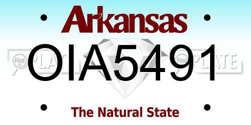 OIA5491 Arkansas License Plate