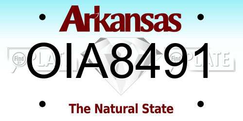 OIA8491 Arkansas License Plate