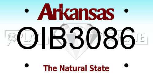 OIB3086 Arkansas License Plate