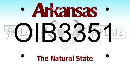 OIB3351 Arkansas License Plate