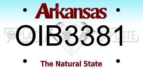 OIB3381 Arkansas License Plate