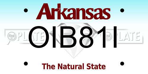 OIB81I Arkansas License Plate