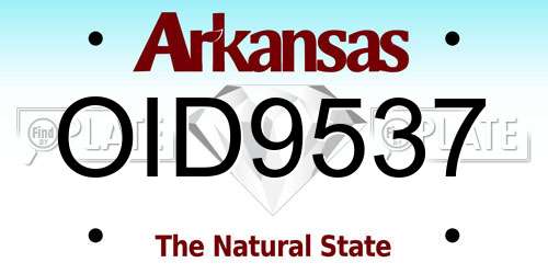 OID9537 Arkansas License Plate
