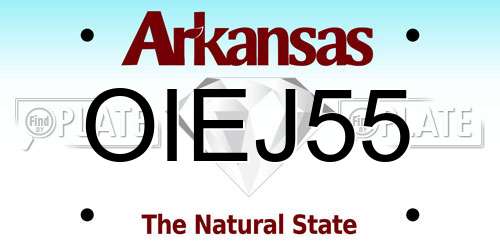 OIEJ55 Arkansas License Plate