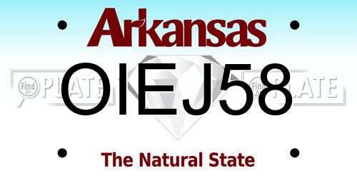 OIEJ58 Arkansas License Plate