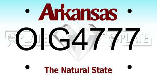 OIG4777 Arkansas License Plate