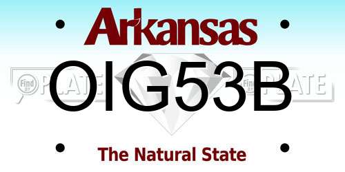 OIG53B Arkansas License Plate