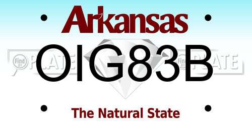OIG83B Arkansas License Plate