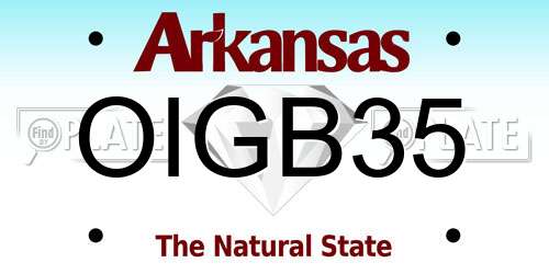 OIGB35 Arkansas License Plate
